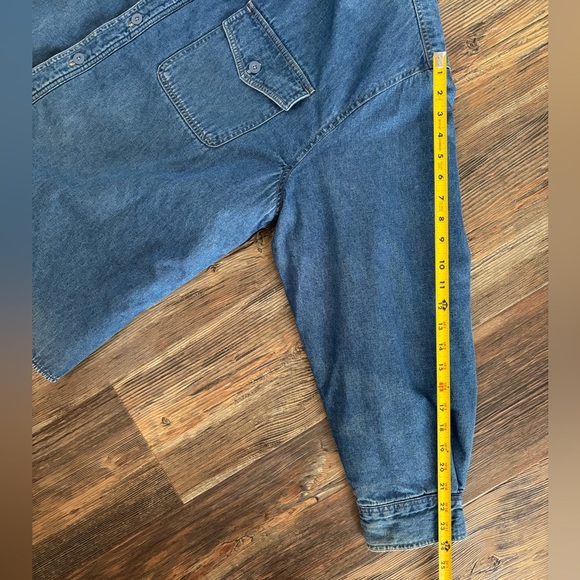 Vtg Northwest Territory Sherpa Lined Denim Trucker Shirt Jacket Shacket Mens XL - Picture 15 of 15